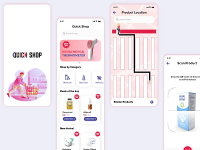 Quick Shop Mobile application interaction design mobile app design quick shop mobile app design ui ui design uiux design mobile app visual design