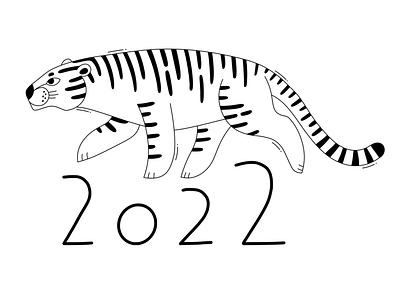 2022 Year of the Tiger comes to us animals black and white cute animals design doodle graphic design illustration logo tiger calendar tiger line art tigers