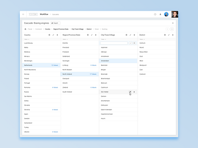 Cascades flow interface ui