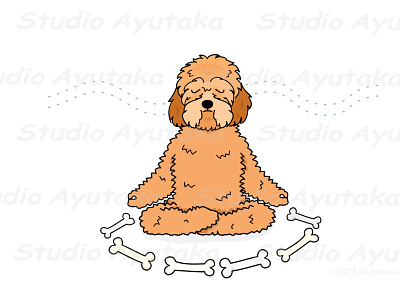 meditating dog animal cartoon cute design dog doodle funny graphic design illustration meditating relax zen