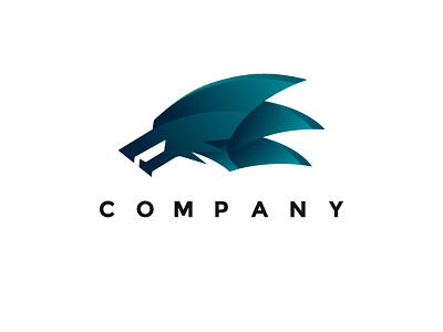 The Hunter blue branding design gradient icon illustration logo predator vector wild wolf