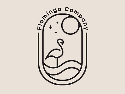 Flamingo line art logo illustration beauty branding design flamingo icon illustration line art logo vector