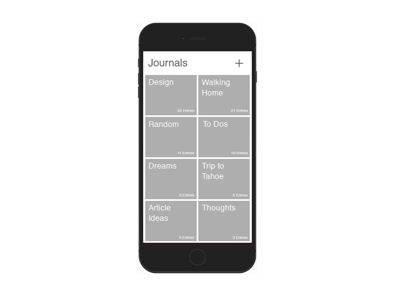 Journal App Prototype app free psd freebie ios iphone 6 plus journal