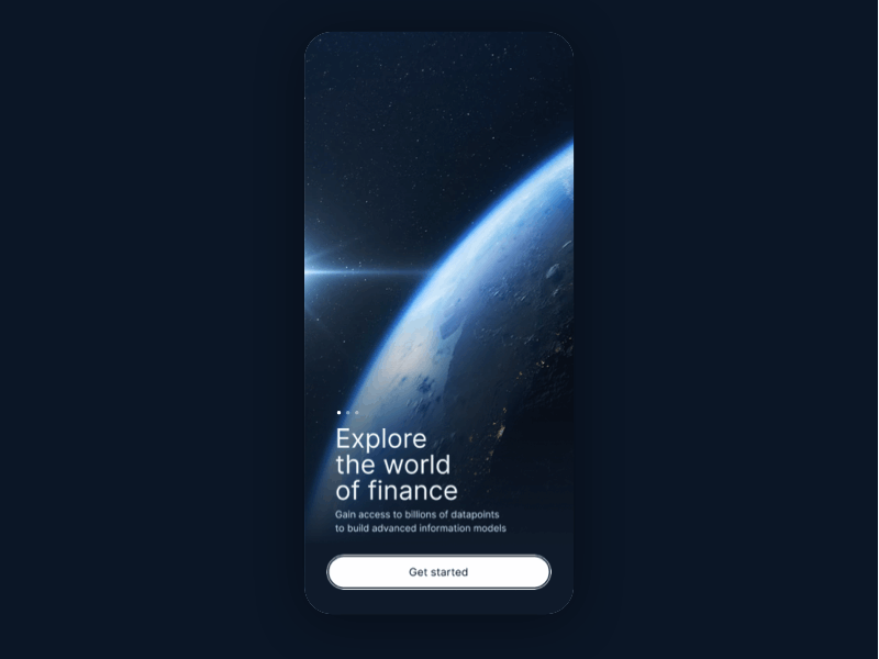 Financial mobile app launch screens - concept