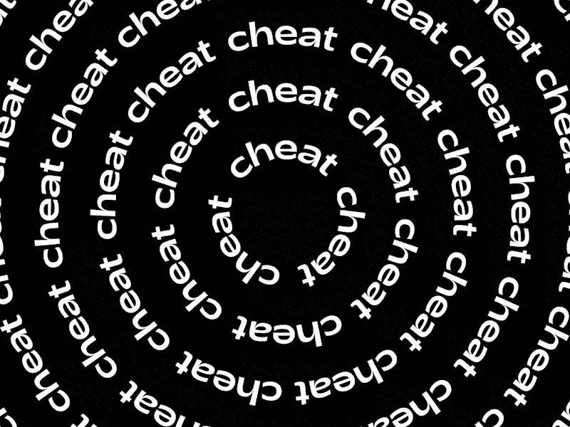 Cheat black cheat graphic motion typography