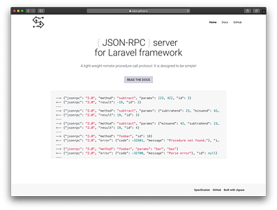 Laravel JSON-RPC web site
