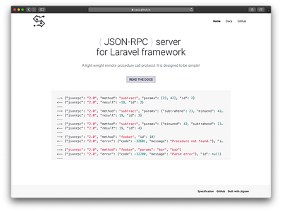 Laravel JSON-RPC web site