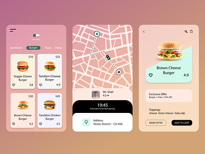 Food Delivery App UI/UX application branding design food delivery app graphic design mobile mobile app ui uiux ux