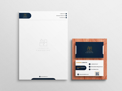 Johnson Cabinet Visiting Card + Letterhead Mock-up branding design graphic design icon letterhead logo mock ups vector visiting card