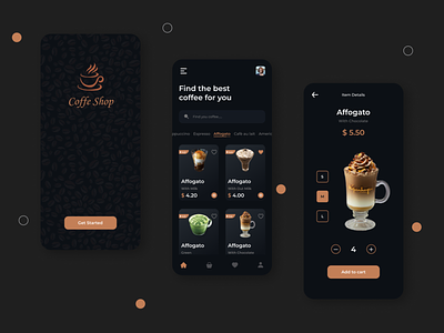 Coffee Shop Mobile Apps app app design coffee coffee app design figma food product design ui ui design vector