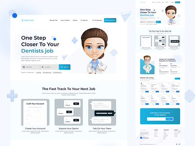 Dentistry Job Website branding dentistry dentistry job website design figma graphic design job website landing page product design ui ui design uiux user interface ux web design website design