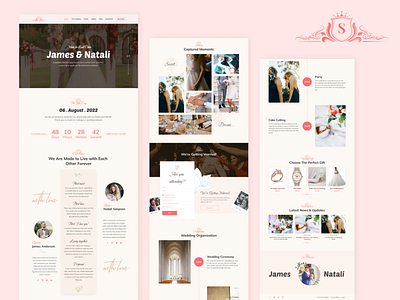 Couple Wedding Landing Page UI design