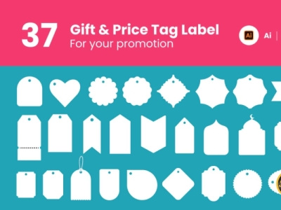 Gift and Price Tag Label symbol white