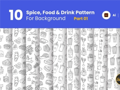 Spice, Food and Drink Pattern Background spices