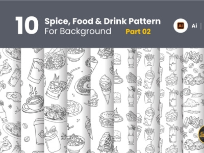 10 Spice, Food & Drink Pattern Background