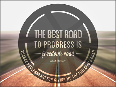 Freedom's road debut first shot freedom invite quote typography