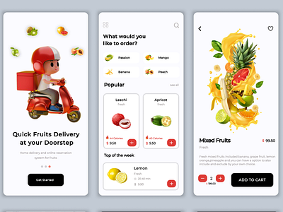 Fruits Delivery Application app branding design illustration ui ux