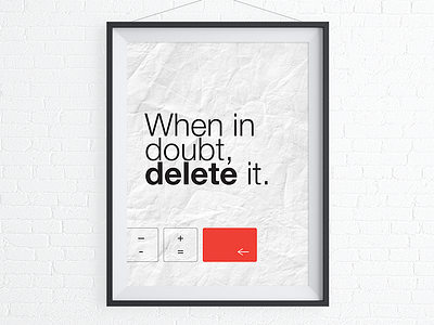 When In Doubt delete poster red white