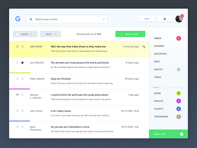 UI challenge - week 4 email gmail inbox ui