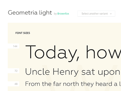 UI challenge - week 12 geometria type specimen typography ui