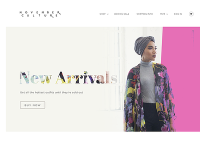 November Culture fashion shop slider ui yuna