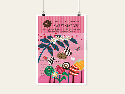 SweetGarden Poster illustration pink poster print