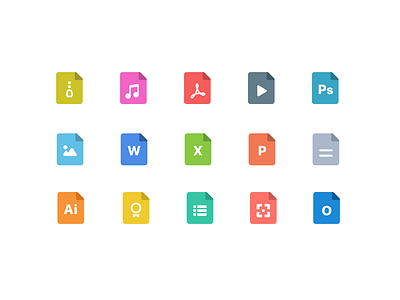 File Type Icon Set design for Citrix Secure Mail by Yvette Yao on Dribbble