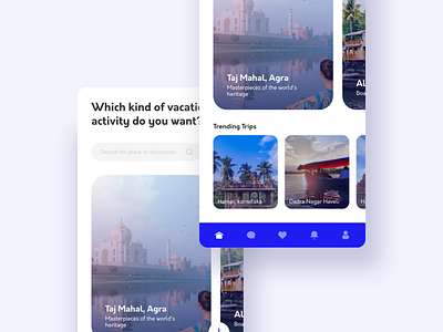 Plan & book your mutual vacation activity animation app book clean design discussion explore interface mobile mutual vacation places plan travelling trip ui ux vacation vacations visual design