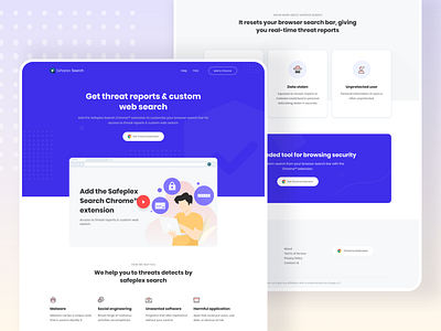 Landing page design for Safeplex Search Chrome Extension chrome chrome extension clean design extension illustration interface landing page minimal search search result ui uidesign uiuxdesign user experience userinterface ux visual design web website
