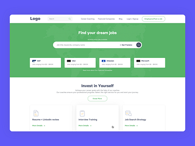 Job Search Platform - Homepage clean company profile dashboard design find job illustration interface job job app job listing job platform job search job site profession resume ui ux web webapp website