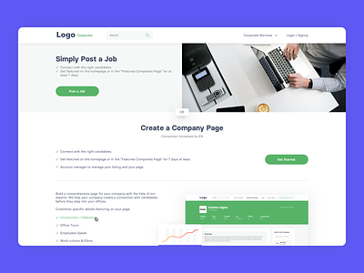 Job Search Platform - Post a Job | Create a Company Page