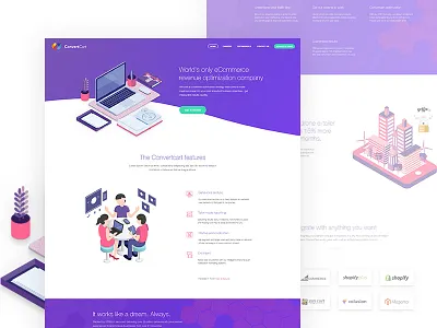 eCommerce Revenue Optimisation - Landing page ecommerce gradient home page landing page optimisation ui design ui ux webdesign website