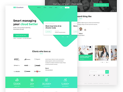 Cloud services landing page concept by Shreyash Barot on Dribbble