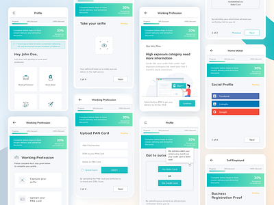 Mobile App's visuals for Fast KYC