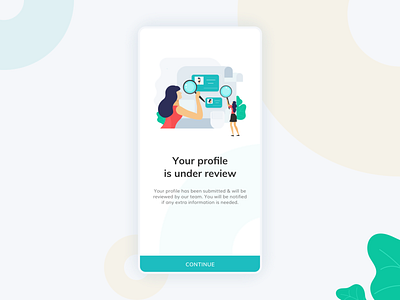 Profile is under review android clean design illustration information interface ios minimal mobile mobile ui motion profile review submit ui ux visual design web website