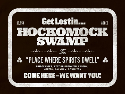 Hockomock Swamp audiodrama bridgewater design folklore halftone illustration podcast tee type typography