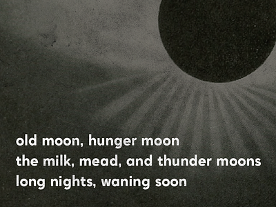 Set Syllables No. 043 basecoat circles cosmos design haiku illustration lunar moons set syllables words