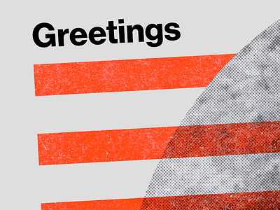 Greetings from Midnight Umbrella collage greetings halftone hello illustration neue haas grotesk type typography