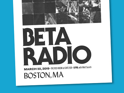 Beta Radio in Boston! analog beta radio collage design gig poster halftone illustration music texture
