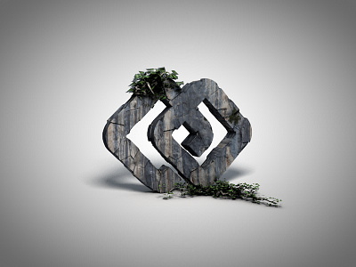 Logo extruded 3d c4d cinema4d logo nature rock