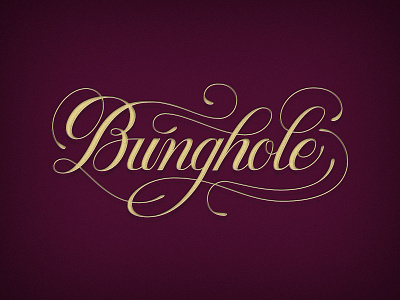 Fancy Bunghole flourish hand drawn lettering script