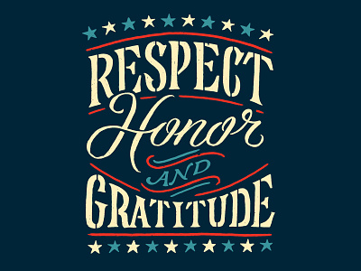 Respect Veterans america lettering typography veterans