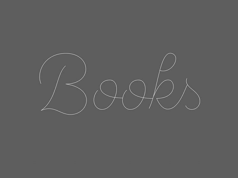 Books 3d lettering typography