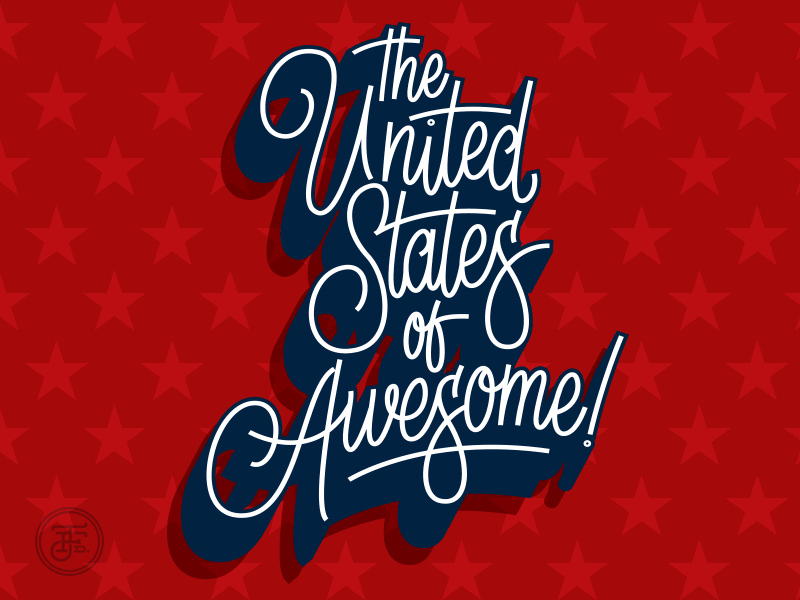 USAwesome! america blue freedom independence lettering liberty red typography usa white