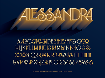 Alessandra art deco art nouveau font type typography