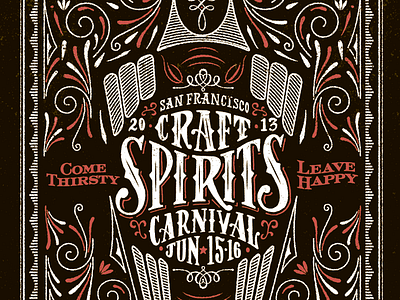 Craft Spirits Carnival 2013 alcohol lettering plumbline poster san francisco spirits