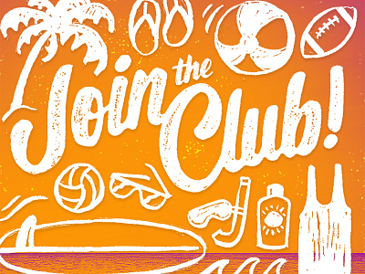 Join the Club beach fun hand lettering script