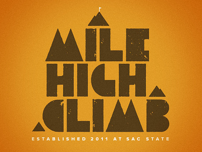 Mile High Climb block custom lettering typography