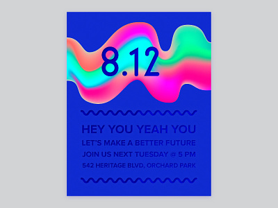 Hey You Flyer date flyer light poster proxima nova time typography