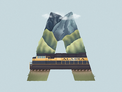 A is for Anchorage in Alaska 36daysoftype 36daysoftype07 illustration lettera linijos lithuania typography